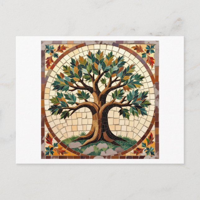 Carte Postale Arbre mosaïque (Devant)
