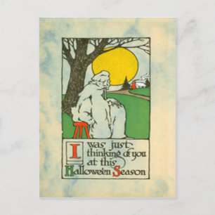 Carte Postale Arbre pleine lune fantôme