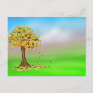 Carte Postale Arbre solitaire d'automne