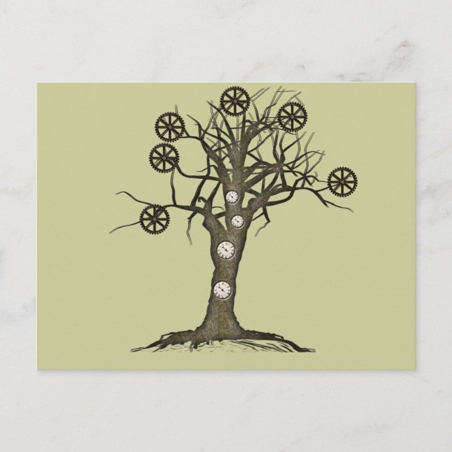 Carte Postale arbre steampunk (Devant)