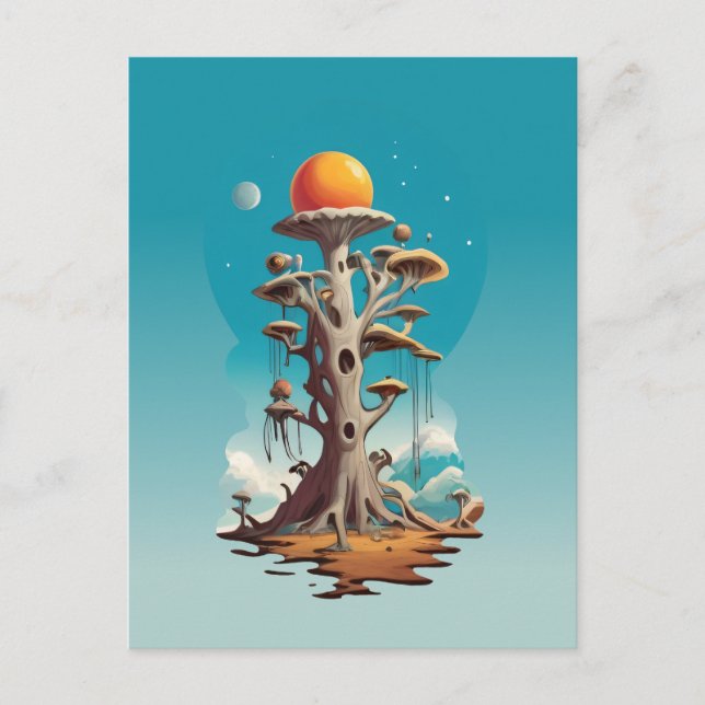 Carte Postale Arbre surréel dans Biome Imaginaire (Devant)