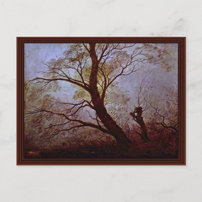 Carte Postale Arbres Au Lune Par Friedrich Caspar David (Devant)