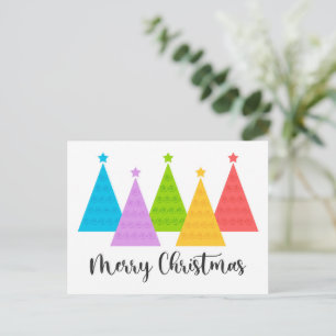 Carte Postale Arbres de Noël colorés