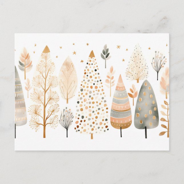 Carte Postale Arbres de Noël élégants (Devant)