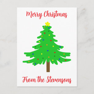 Carte Postale Arbres de Noël Joyeux Festifs Gais