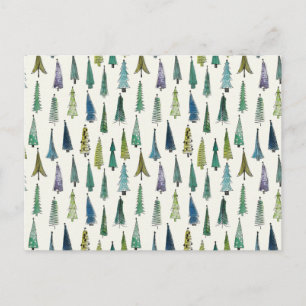 Carte Postale Arbres de Noël modernes Motif illustré