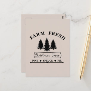 Carte Postale Arbres de Noël pin moderne frais de la ferme