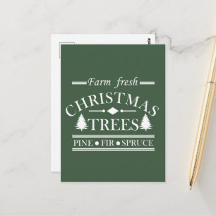 Carte Postale Arbres de Noël Pin Modernes Frais de la Ferme