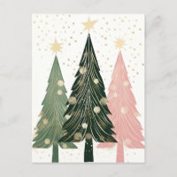 Arbres de Noël roses et verts