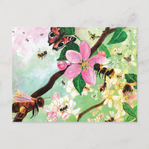 Carte Postale Arbres en fleurs pour abeilles et autres pollinisa