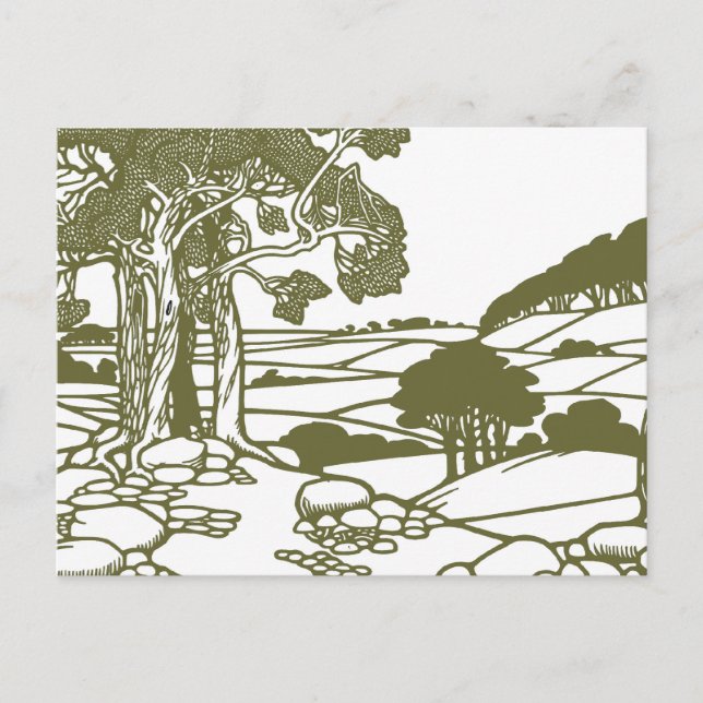 Carte Postale Arbres et campagne (Devant)