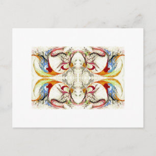 Carte Postale Arbres et oiseaux imaginaire