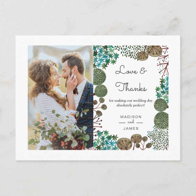 Carte Postale Arbres Forêt | Merci |Carte Postale Photo (Devant)