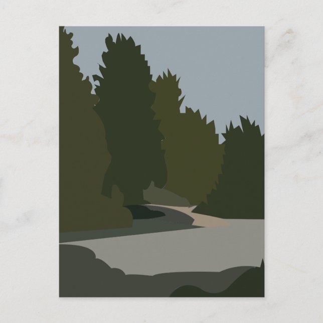 Carte Postale Arbres Forêt Ruisseau Nature  (Devant)