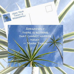 Carte Postale Arbres Palmiers Tropicaux Citation Optimiste Spiri