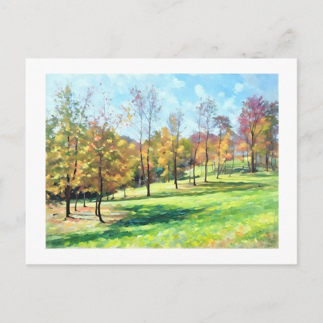 Carte Postale Arbres sur une pente près de Pottstown Road  (Devant)