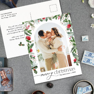 Carte Postale Arc botanique moderne Noël Photo Holiday