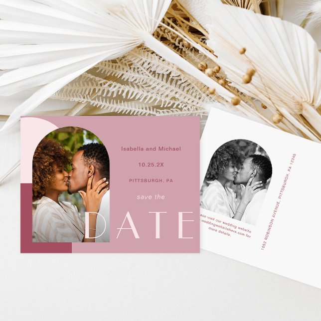 Carte Postale Arc de Bourgogne moderne photo mariage Enregistrer (Créateur téléchargé)