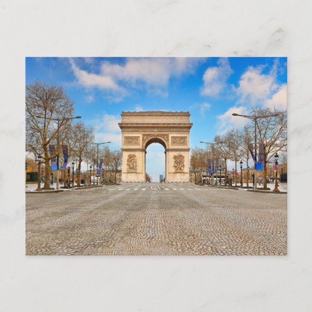 Carte Postale Arc de Triomphe à Champs Elysées à Paris, France (Devant)