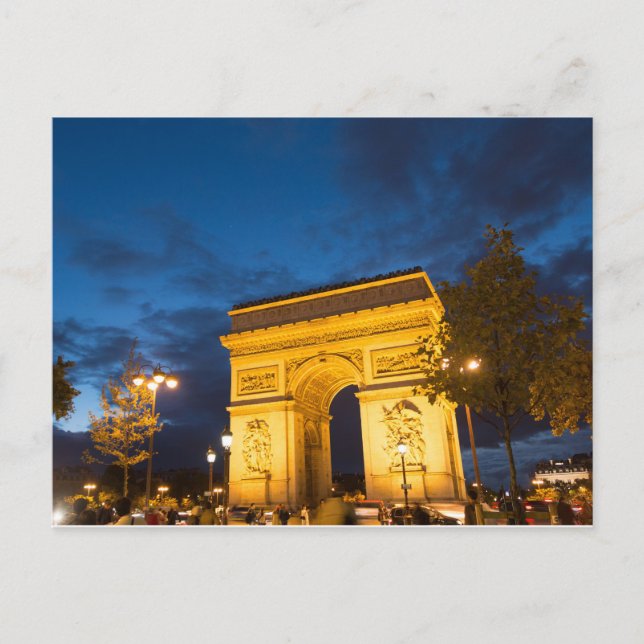 Carte Postale Arc de Triomphe à Dusk, Paris (Devant)