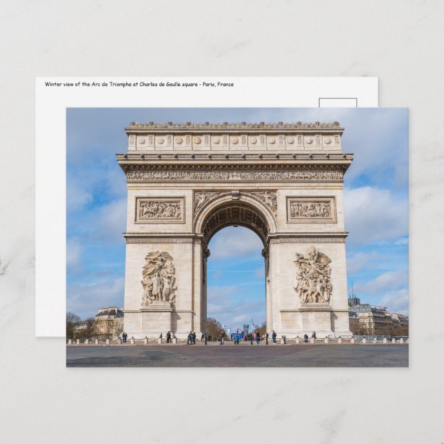 Carte Postale Arc de Triomphe à Paris, France (Devant / Derrière)