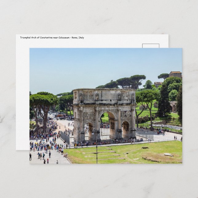 Carte Postale Arc de triomphe de Constantin - Rome, Italie (Devant / Derrière)