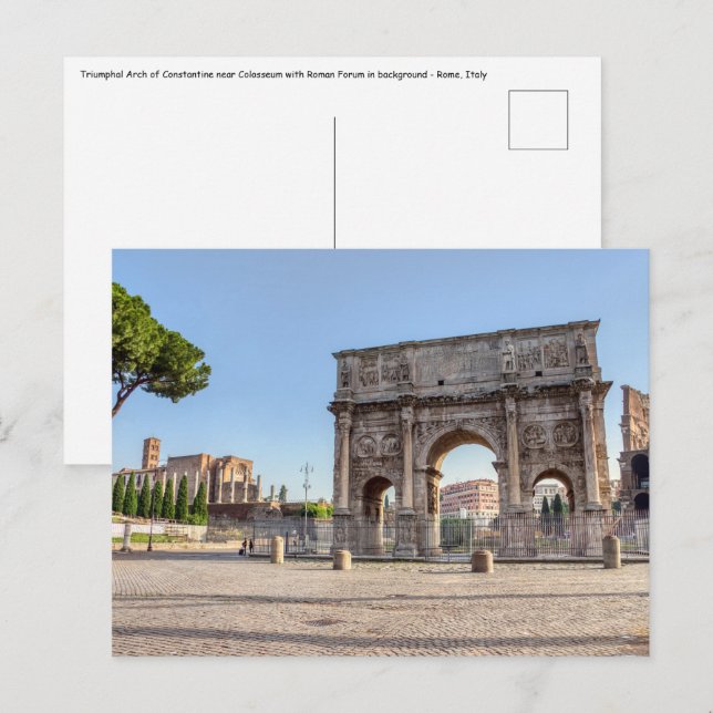 Carte Postale Arc de triomphe de Constantin - Rome, Italie (Devant / Derrière)