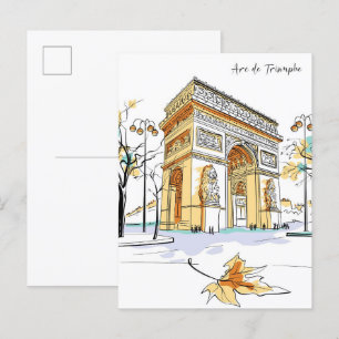 Carte Postale Arc de Triomphe Paris France Illustration Voyage