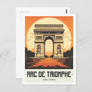 Carte Postale Arc de Triomphe Paris France Lieu de voyage réputé
