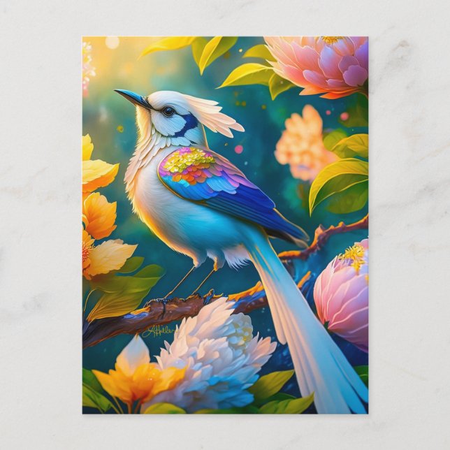 Carte Postale Arc en arc-en-ciel Jay Imaginaire Bird (Devant)
