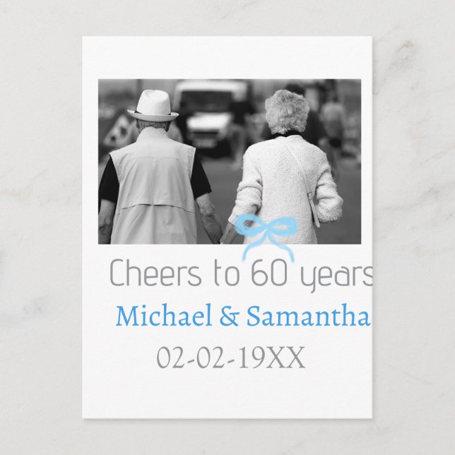 Carte Postale arc en argent pour 60 ans de mariage  (Devant)