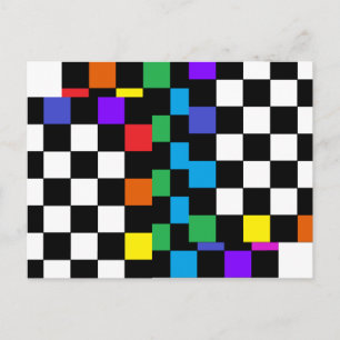 Carte postale Arc-en-ciel Assortie Retro postmoder