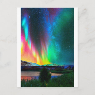 Carte Postale arc-en-ciel Aurora Borealis art2