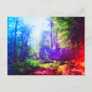 CARTE POSTALE ARC-EN-CIEL DE LA FORÊT