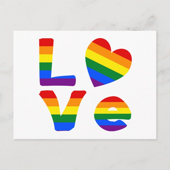 Carte Postale Arc-en-ciel de l'amour gay (Devant)
