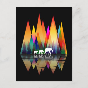 CARTE POSTALE ARC-EN-CIEL DE MONTAGNE ÉLÉPHANT