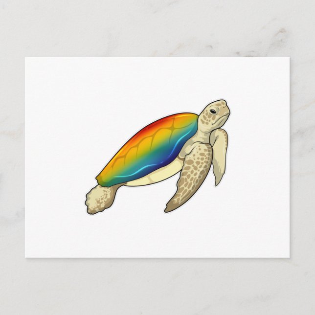 Carte Postale Arc-en-ciel de Tortue (Devant)