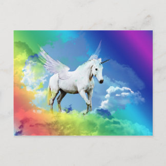 Carte Postale Arc-en-ciel de Unicorne
