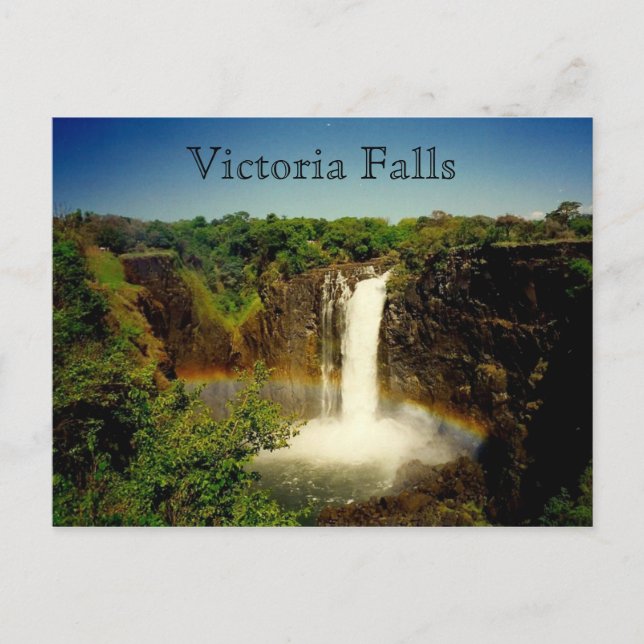 Carte Postale arc-en-ciel des chutes Victoria (Devant)