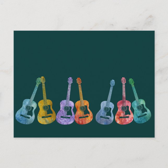 Carte Postale Arc en ciel des guitares (Devant)