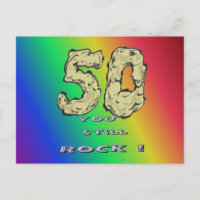 Carte postale arc-en-ciel du 50e anniversaire