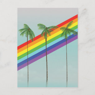 Carte Postale Arc-en-ciel et Palmiers