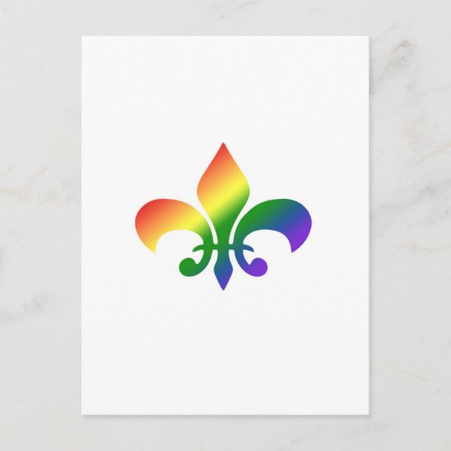Carte Postale Arc-en-ciel Fleur de Lis (Devant)