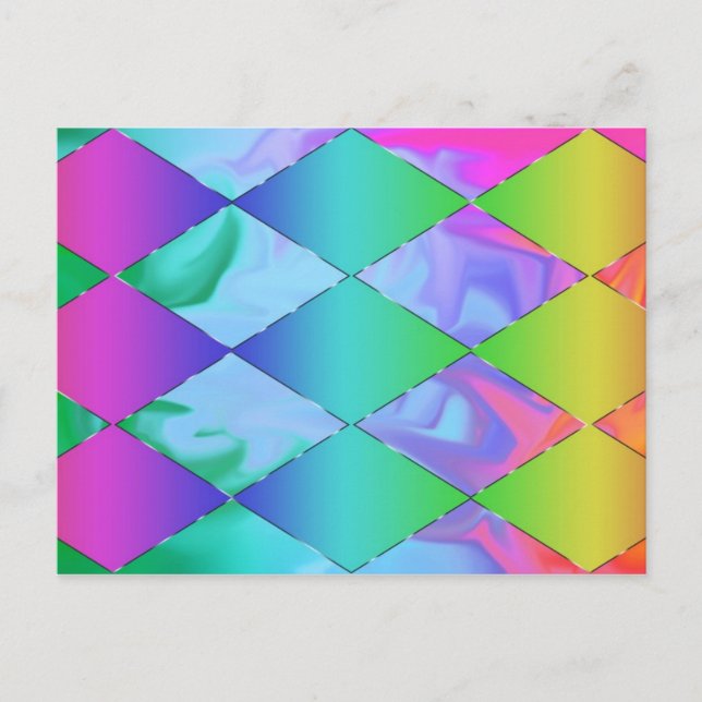 Carte postale Arc-en-ciel funky (Devant)