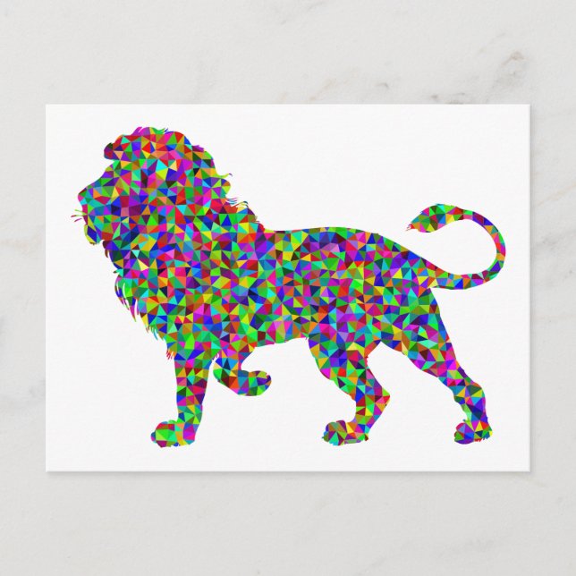 Carte Postale Arc-en-ciel Lion Prismatic Art (Devant)