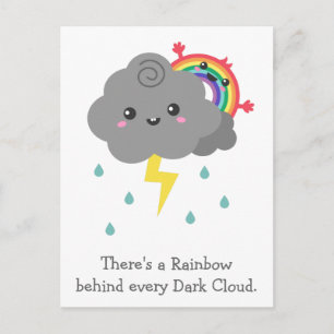 Carte Postale Arc-en-ciel Mignon Derrière Chaque Nuage Sombre