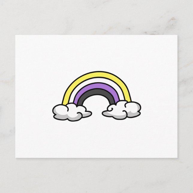Carte Postale Arc-en-ciel Nonbinaire Mignon (Devant)