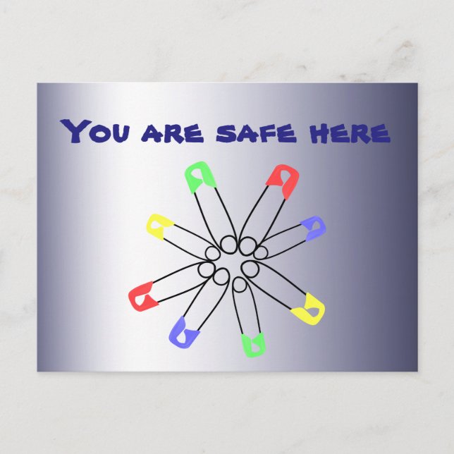 Carte Postale Arc-en-ciel Pin Solidarité Bleu Rouge Vert (Devant)