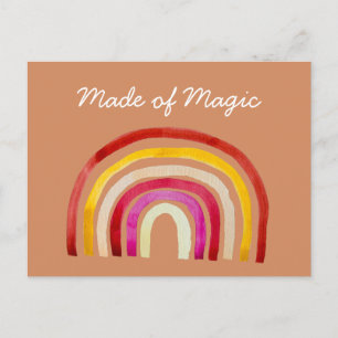 Carte Postale Arc-en-ciel rétro mignon aquarelle