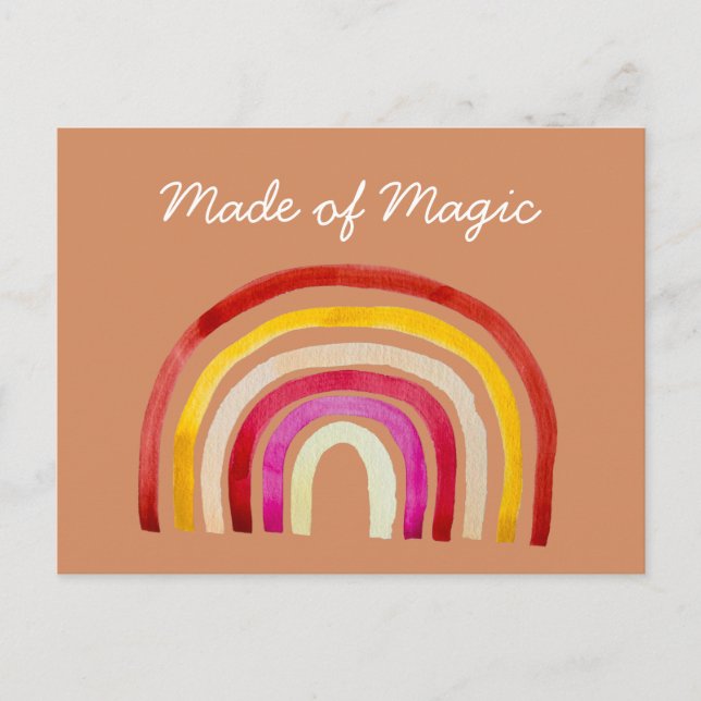 Carte Postale Arc-en-ciel rétro mignon aquarelle (Devant)